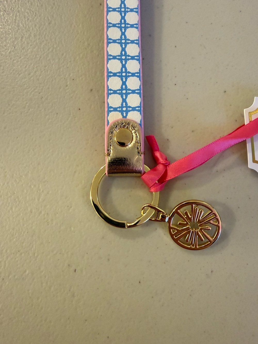 Lilly Pulitzer Strap Keychain in ‘Frenchie Blue Caning’ - *NWT* - Picture 3 of 16